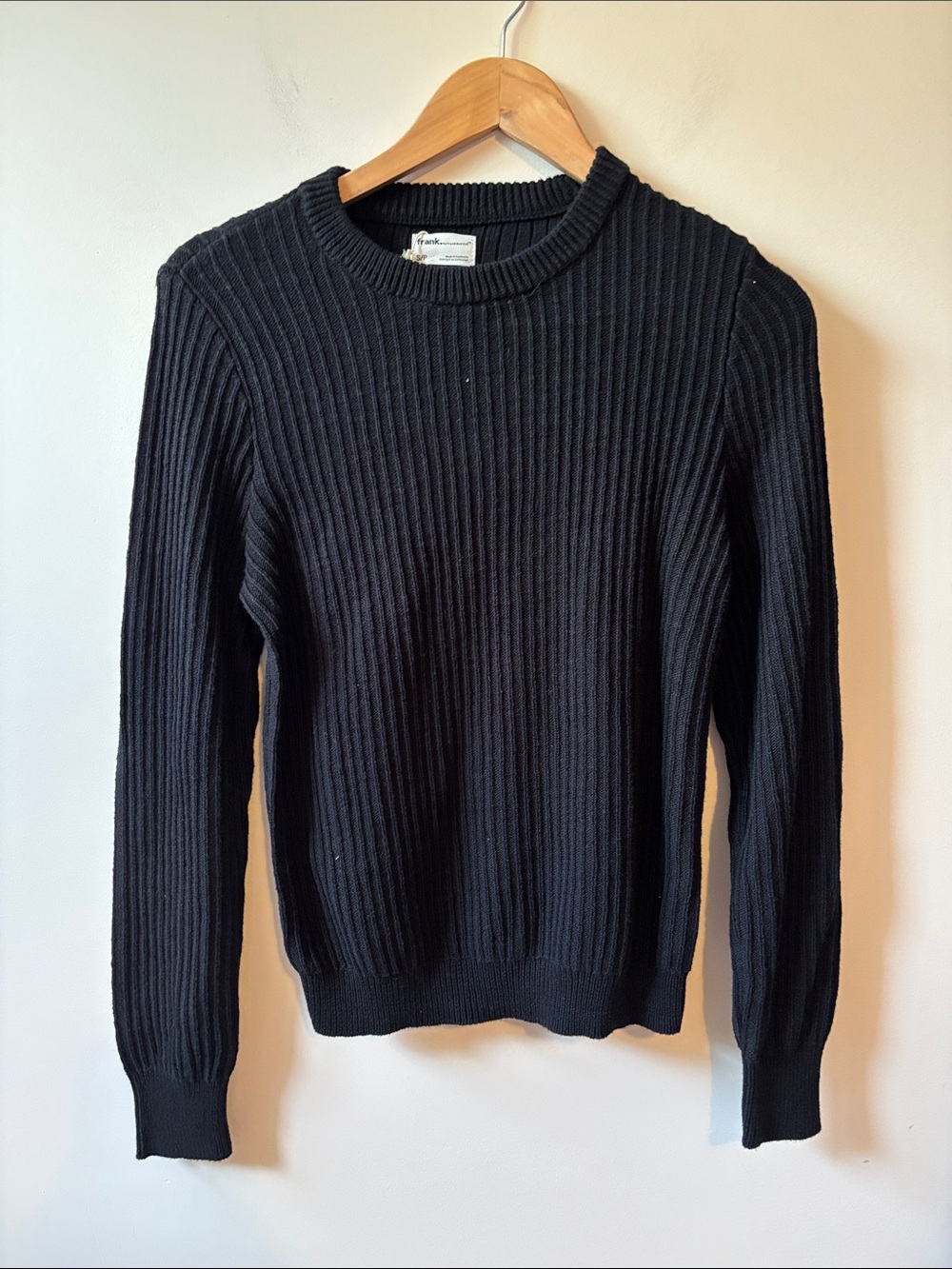 Frank and Oak Black Ribbed Crewneck Sweater - NWOT